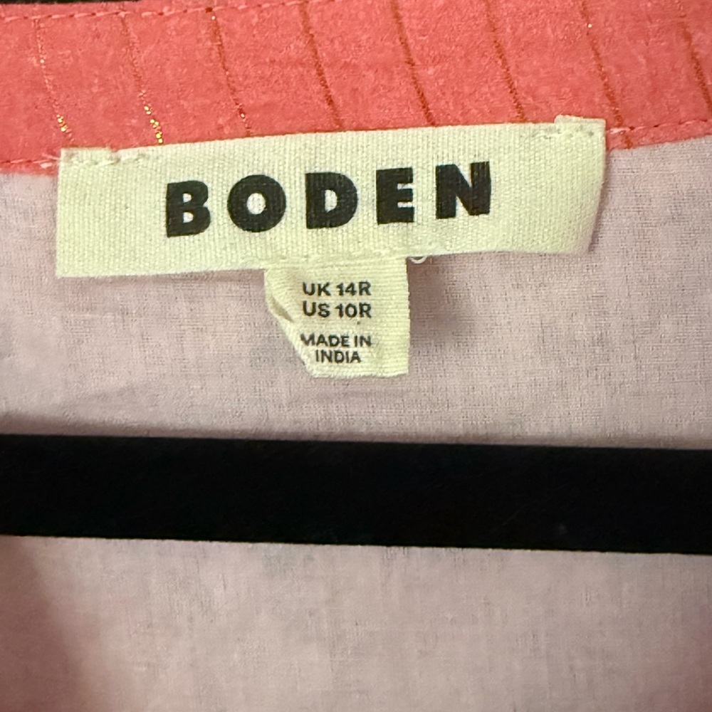 Boden Pale Pink Dress with Coral Trim - Picture 2 of 3
